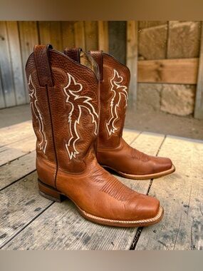 McAllen Western Boots - Square Toe Brown Size 9.5